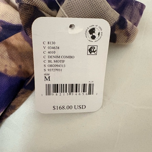 NWT Free People Gianni Mesh Maxi Dress in Denim Combo. Size Medium. - Picture 15 of 15